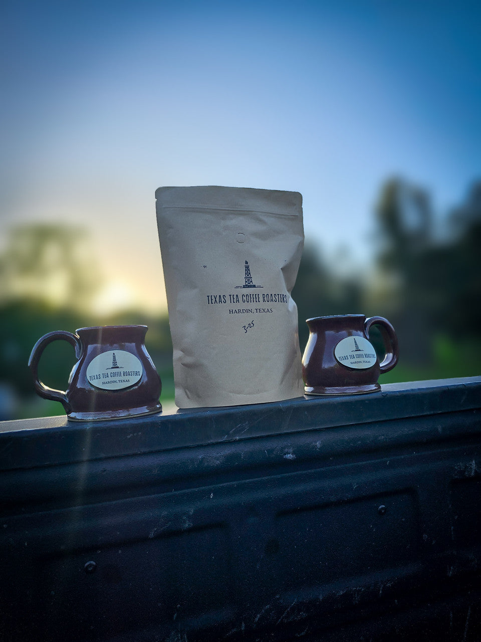 stoneware mugs and coffee bag